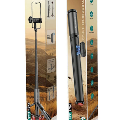 Levore Auto Pop Open Tripod Selfie Stick – 1.7M Extendable, Magnetic Wireless Remote, Stable Phone Holder-Flash Zone Electronics فلاش زون للالكترونيات