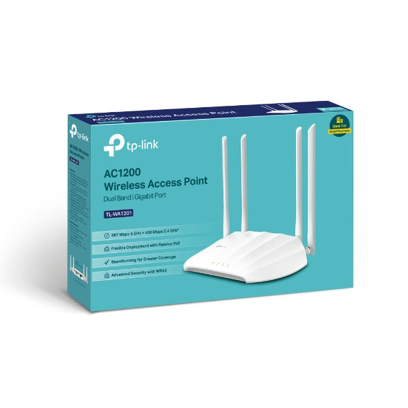 TP‑Link AC1200 Dual‑Band Wireless Access Point – Gigabit Port | Model TL‑WA1201 (Wi‑Fi Coverage Booster & Router Extension)-Flash Zone Electronics فلاش زون للالكترونيات