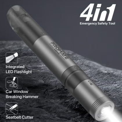 Promate All-in-One Emergency Rescue Tool – Safety Hammer, Cutter & LED Light-Flash Zone Electronics فلاش زون للالكترونيات