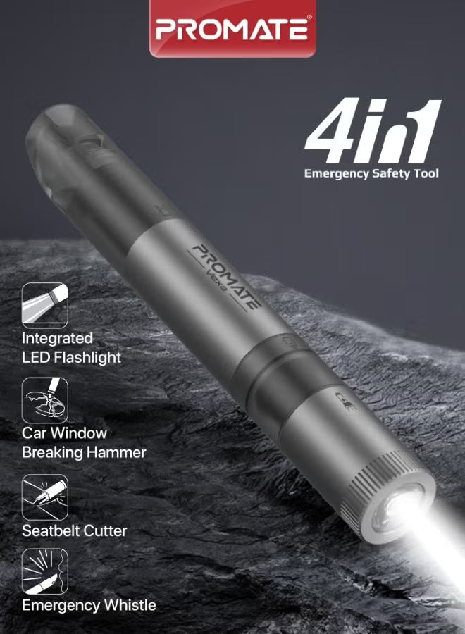 Promate All-in-One Emergency Rescue Tool – Safety Hammer, Cutter & LED Light-Flash Zone Electronics فلاش زون للالكترونيات