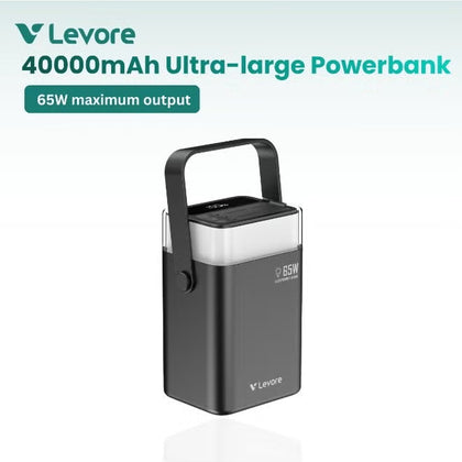 Levore 65W Fast Charging Power Bank 40000mAh – Ultra Large Capacity LED Display-Flash Zone Electronics فلاش زون للالكترونيات