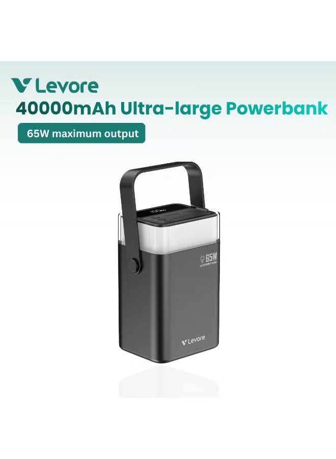 Levore 65W Fast Charging Power Bank 40000mAh – Ultra Large Capacity LED Display-Flash Zone Electronics فلاش زون للالكترونيات