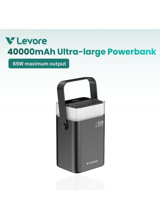 Levore 65W Fast Charging Power Bank 40000mAh – Ultra Large Capacity LED Display-Flash Zone Electronics فلاش زون للالكترونيات