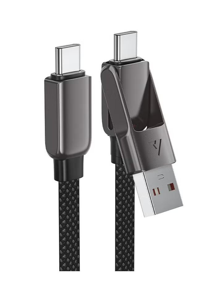 AceFast AceWire Pro Multi‑Functional Fast Charging & Data Cable (USB‑A & USB‑C → USB‑C, 60W)-Flash Zone Electronics فلاش زون للالكترونيات
