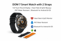 DOM 7 Smart Watch with 2 Straps – Full Touch Round Display | Heart Rate & SpO2 Monitor | IP67 Water Resistant | Bluetooth Smartwatch for Android & iOS-Flash Zone Electronics فلاش زون للالكترونيات