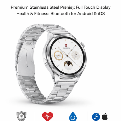 Swiss International Smart Watch – Premium Stainless Steel Design | Full Touch Display | Health & Fitness Tracker | Bluetooth for Android & iOS-Flash Zone Electronics فلاش زون للالكترونيات