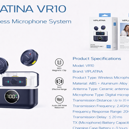 VIPLATINA VR10 HD Wireless Microphone System-Flash Zone Electronics فلاش زون للالكترونيات
