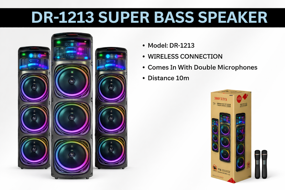 DR-1213 Super Bass Speaker-Flash Zone Electronics فلاش زون للالكترونيات