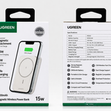 UGREEN PB560 Magnetic Wireless Power Bank 5000mAh – 15W Wireless Fast Charging MagSafe Compatible Portable Charger-Flash Zone Electronics فلاش زون للالكترونيات