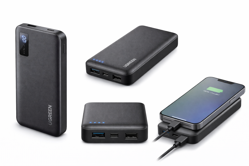 UGREEN PB311 10000mAh Power Bank – 20W Two-Way Fast Charging Portable Charger with USB-C Input/Output-Flash Zone Electronics فلاش زون للالكترونيات
