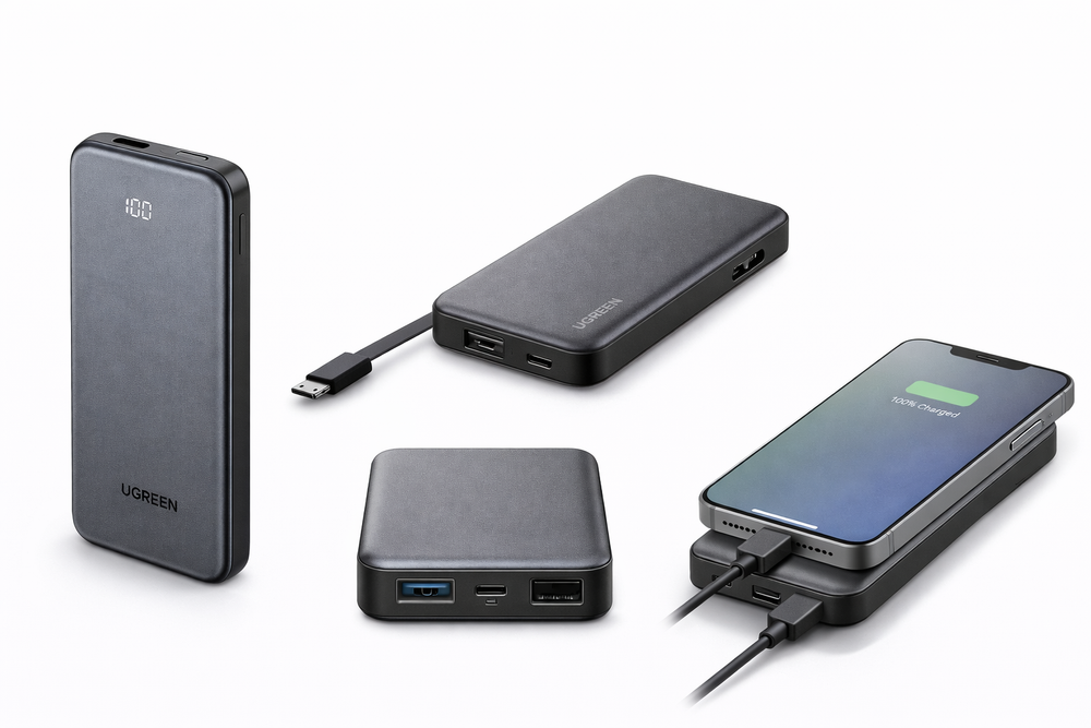 UGREEN 10000mAh Power Bank – 20W PD Two-Way Fast Charging Portable Charger with USB-C Cable In/Out-Flash Zone Electronics فلاش زون للالكترونيات