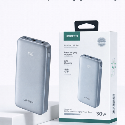 UGREEN 10000mAh Power Bank – 30W PD Two-Way Fast Charging Portable Charger-Flash Zone Electronics فلاش زون للالكترونيات