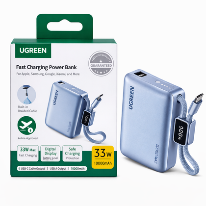 UGREEN 10000mAh 33W Fast Charging Power Bank with Digital Display-Flash Zone Electronics فلاش زون للالكترونيات