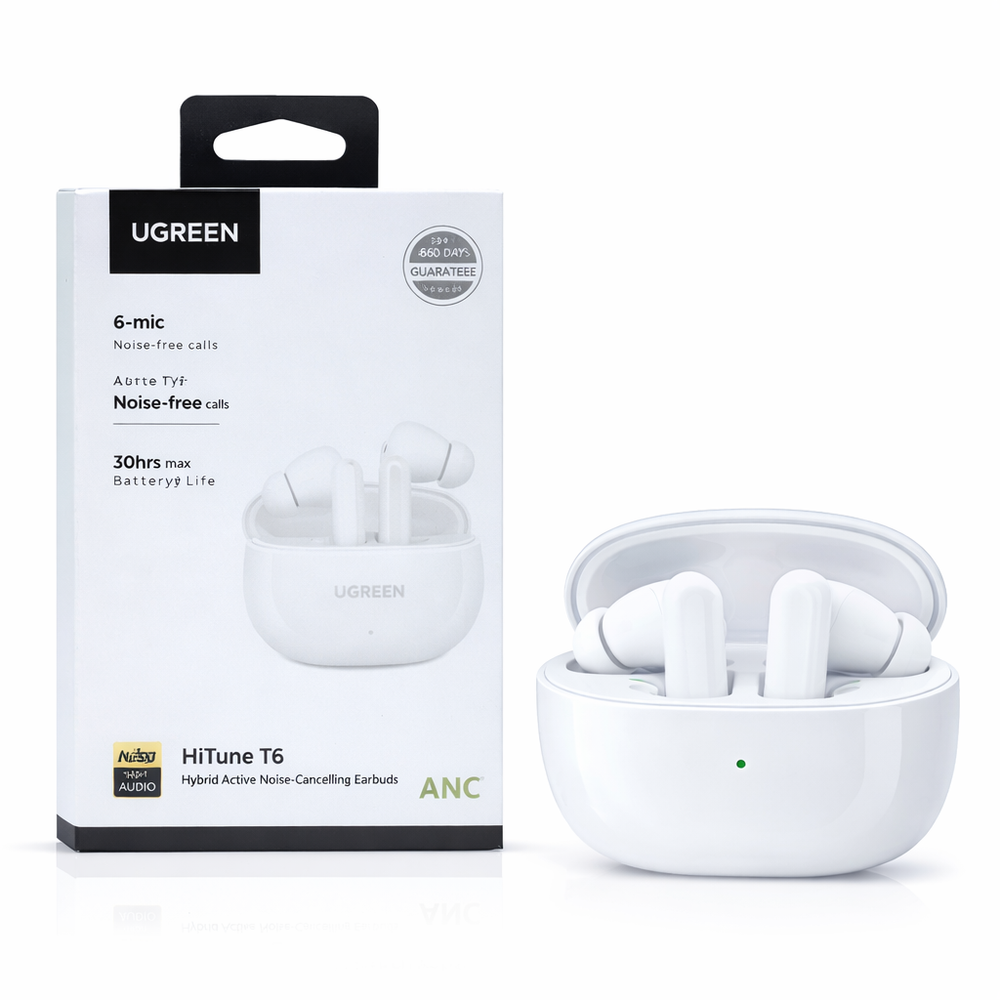 UGREEN HiTune T6 Hybrid ANC True Wireless Earbuds-Flash Zone Electronics فلاش زون للالكترونيات