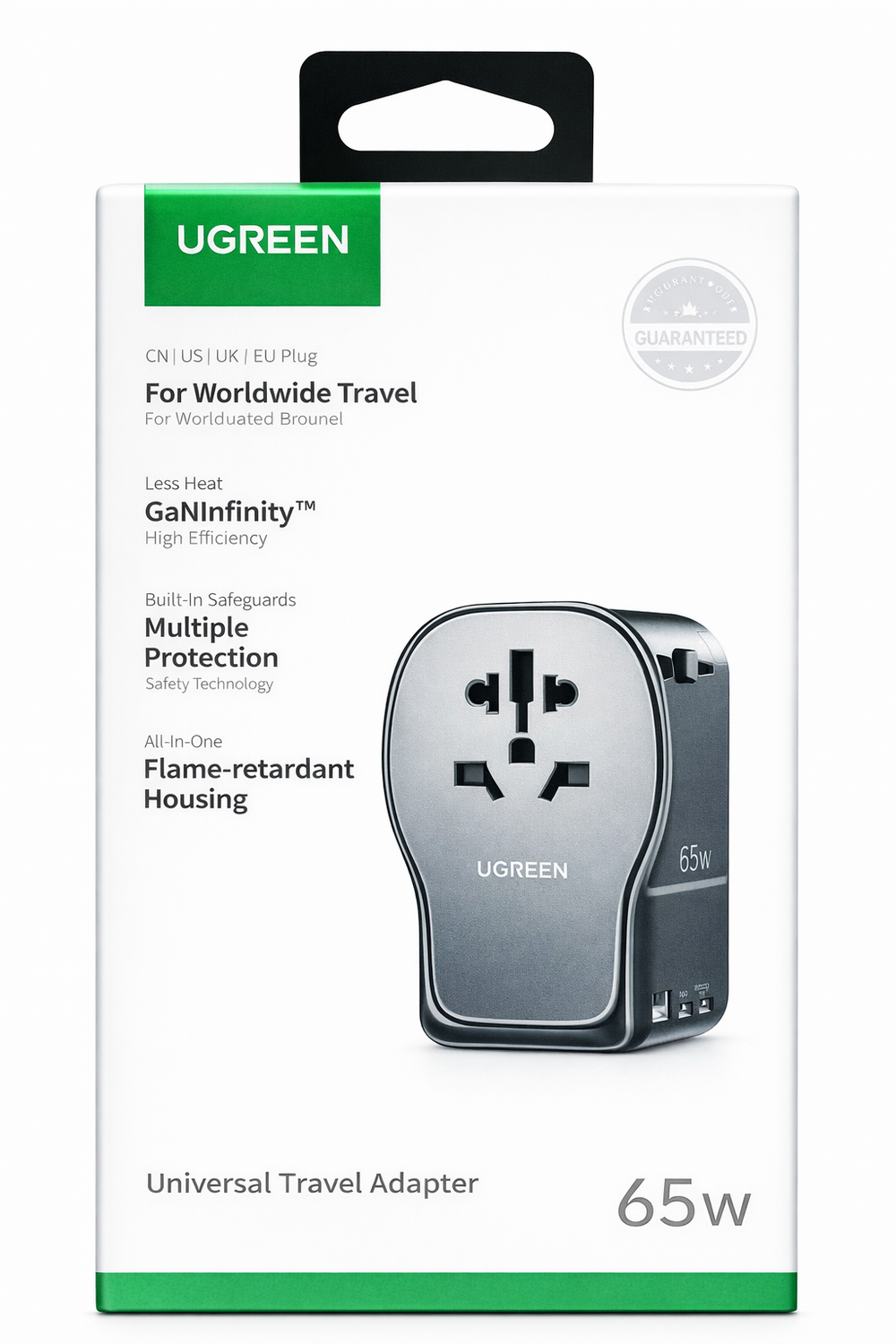 UGREEN 65W Universal Travel Adapter (USB-C + USB-A, Worldwide Plug)-Flash Zone Electronics فلاش زون للالكترونيات