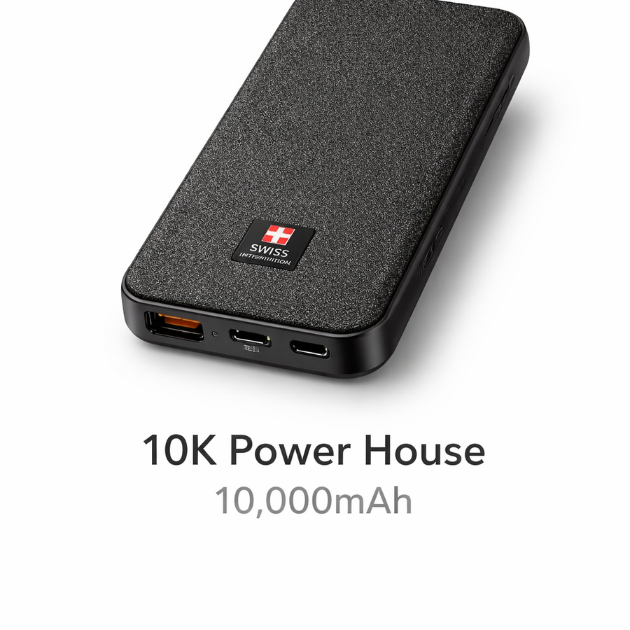 10K Power House Power Bank – 10,000mAh | USB-C 20W PD Fast Charging | Dual USB Output | Portable Charger-Flash Zone Electronics فلاش زون للالكترونيات