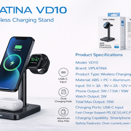VIPLATINA VD10 15W Wireless Charging Stand-Flash Zone Electronics فلاش زون للالكترونيات