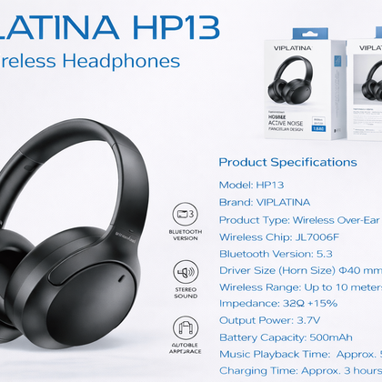 VIPLATINA HP13 ANC Wireless Headphones-Flash Zone Electronics فلاش زون للالكترونيات