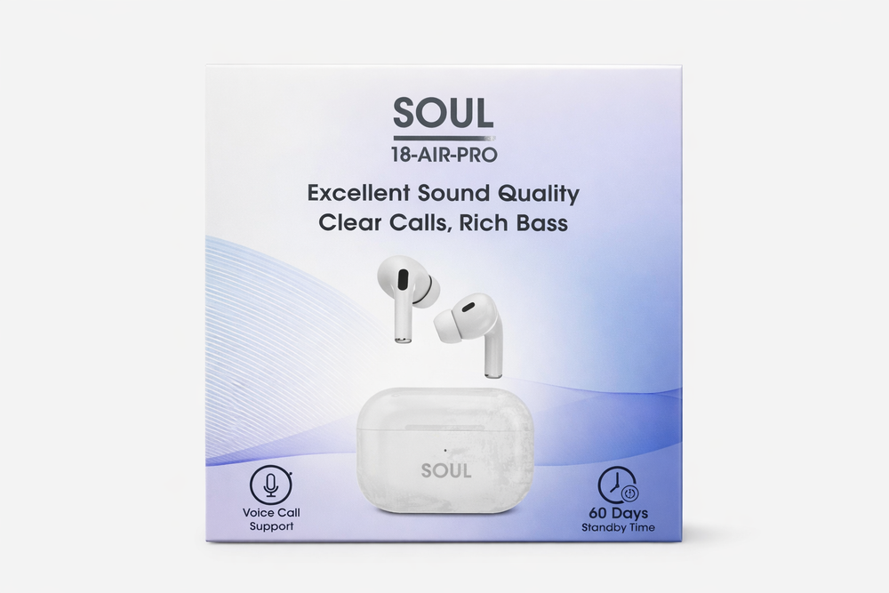 SOUL 18-AIR-PRO True Wireless Earbuds-Flash Zone Electronics فلاش زون للالكترونيات