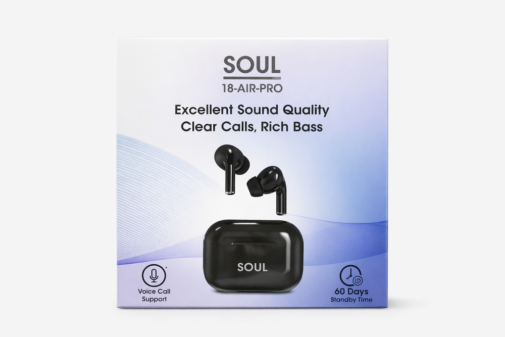 SOUL 18-AIR-PRO True Wireless Earbuds-Flash Zone Electronics فلاش زون للالكترونيات