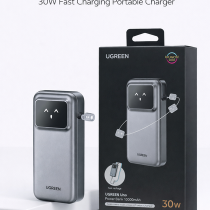 UGREEN Uno 10000mAh Power Bank – 30W Fast Charging Portable Charger-Flash Zone Electronics فلاش زون للالكترونيات