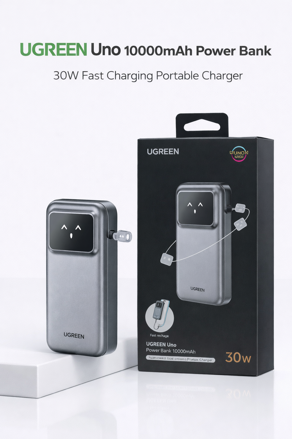 UGREEN Uno 10000mAh Power Bank – 30W Fast Charging Portable Charger-Flash Zone Electronics فلاش زون للالكترونيات