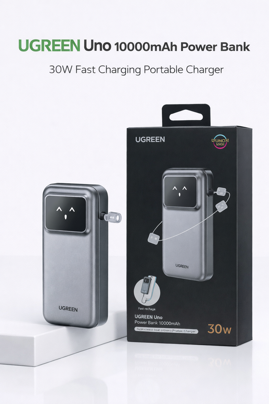 UGREEN Uno 10000mAh Power Bank – 30W Fast Charging Portable Charger-Flash Zone Electronics فلاش زون للالكترونيات