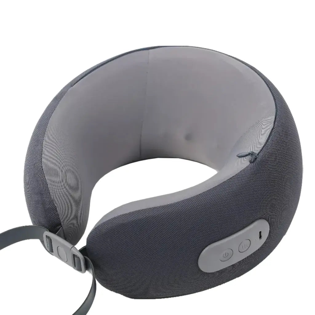 Green Lion Ergonomic Pillow with Neck Massager Function – Gray-Flash Zone Electronics فلاش زون للالكترونيات