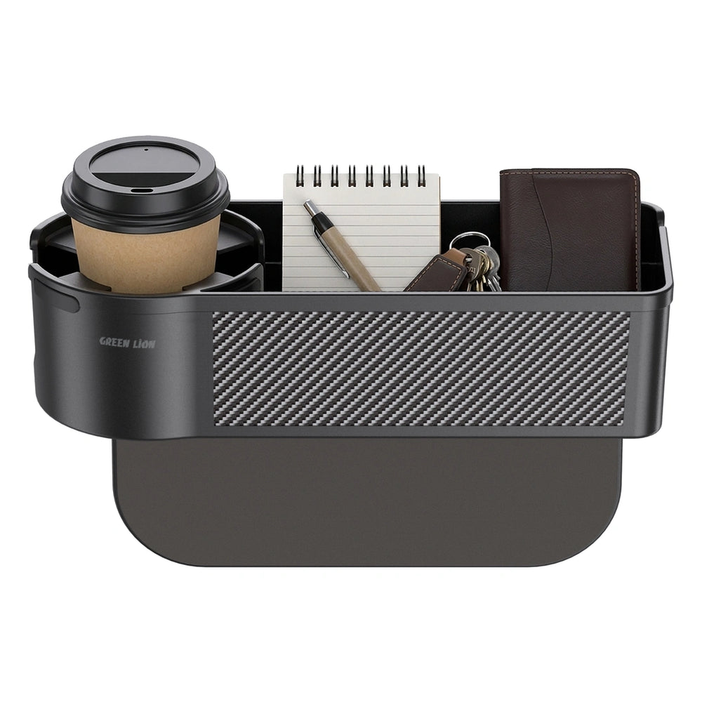 Green Lion Car Seat Organizer with Built-In Cup Holder – Multi-Purpose Car Storage Bag-Flash Zone Electronics فلاش زون للالكترونيات