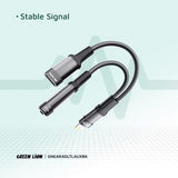 Green Lion 2‑in‑1 Earphone & Charging Adapter – Lightning to Lightning Charging + 3.5mm Audio Adapter-Flash Zone Electronics فلاش زون للالكترونيات