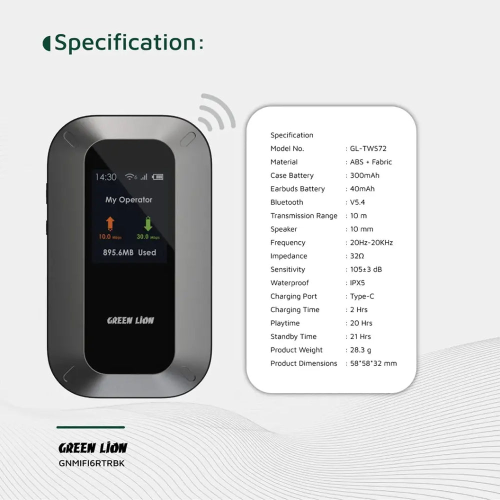 Green Lion Portable MiFi Router-Flash Zone Electronics فلاش زون للالكترونيات