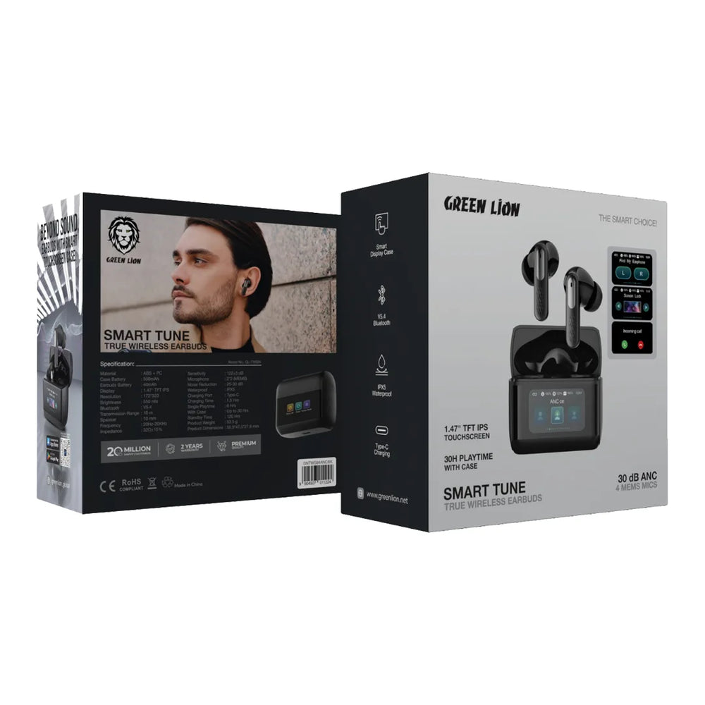 Green Lion Smart Tune True Wireless Earbuds ANC-Flash Zone Electronics فلاش زون للالكترونيات