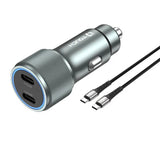 IQ Touch 66W Dual Type-C Car Charger with USB-C Cable-Flash Zone Electronics فلاش زون للالكترونيات