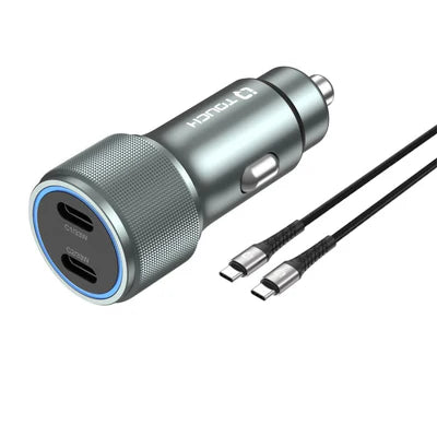 IQ Touch 66W Dual Type-C Car Charger with USB-C Cable-Flash Zone Electronics فلاش زون للالكترونيات