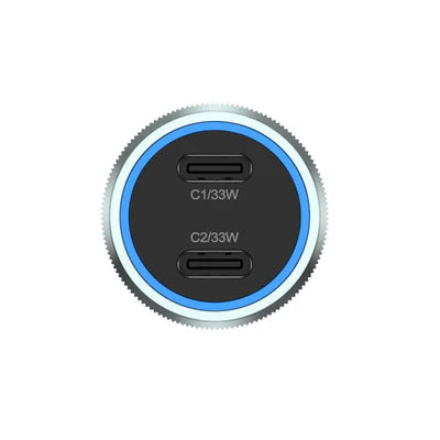 IQ Touch 66W Dual Type-C Car Charger with USB-C Cable-Flash Zone Electronics فلاش زون للالكترونيات