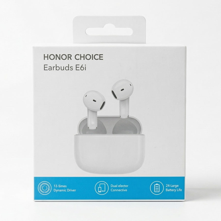 HONOR Choice Earbuds E6i – True Wireless Bluetooth Earbuds (White)-Flash Zone Electronics فلاش زون للالكترونيات