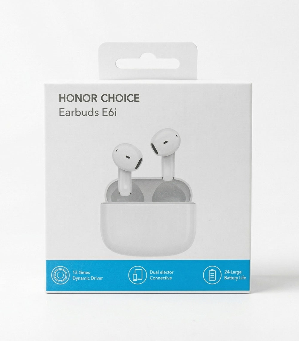 HONOR Choice Earbuds E6i – True Wireless Bluetooth Earbuds (White)-Flash Zone Electronics فلاش زون للالكترونيات
