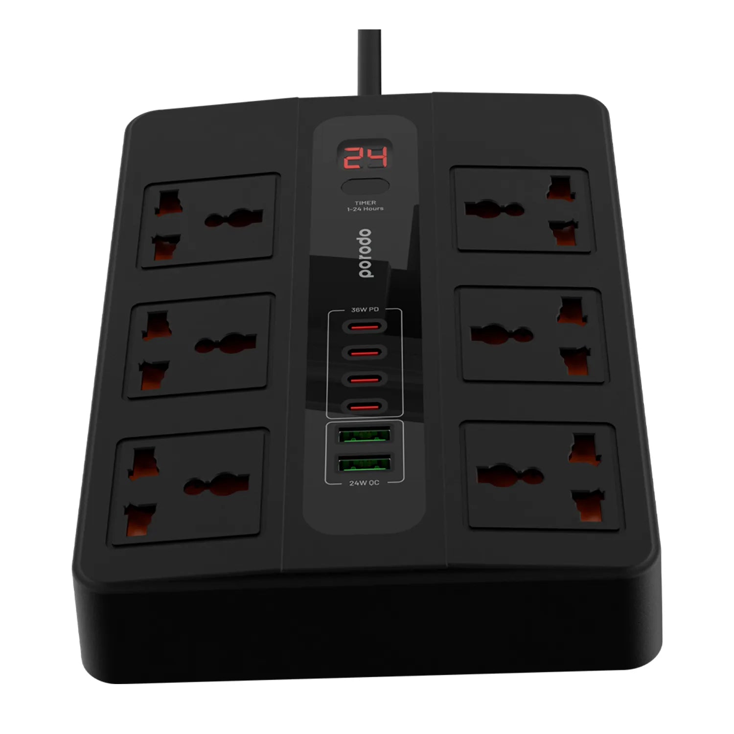 Porodo Multi-Port Super HUB 4 USB-C / 2 USB-A – Ultimate Home & Office Kit (3M)-Flash Zone Electronics فلاش زون للالكترونيات