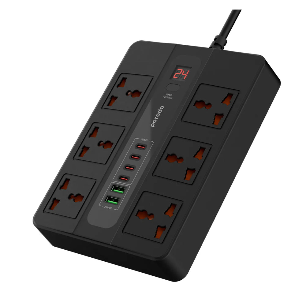 Porodo Multi-Port Super HUB 4 USB-C / 2 USB-A – Ultimate Home & Office Kit (3M)-Flash Zone Electronics فلاش زون للالكترونيات