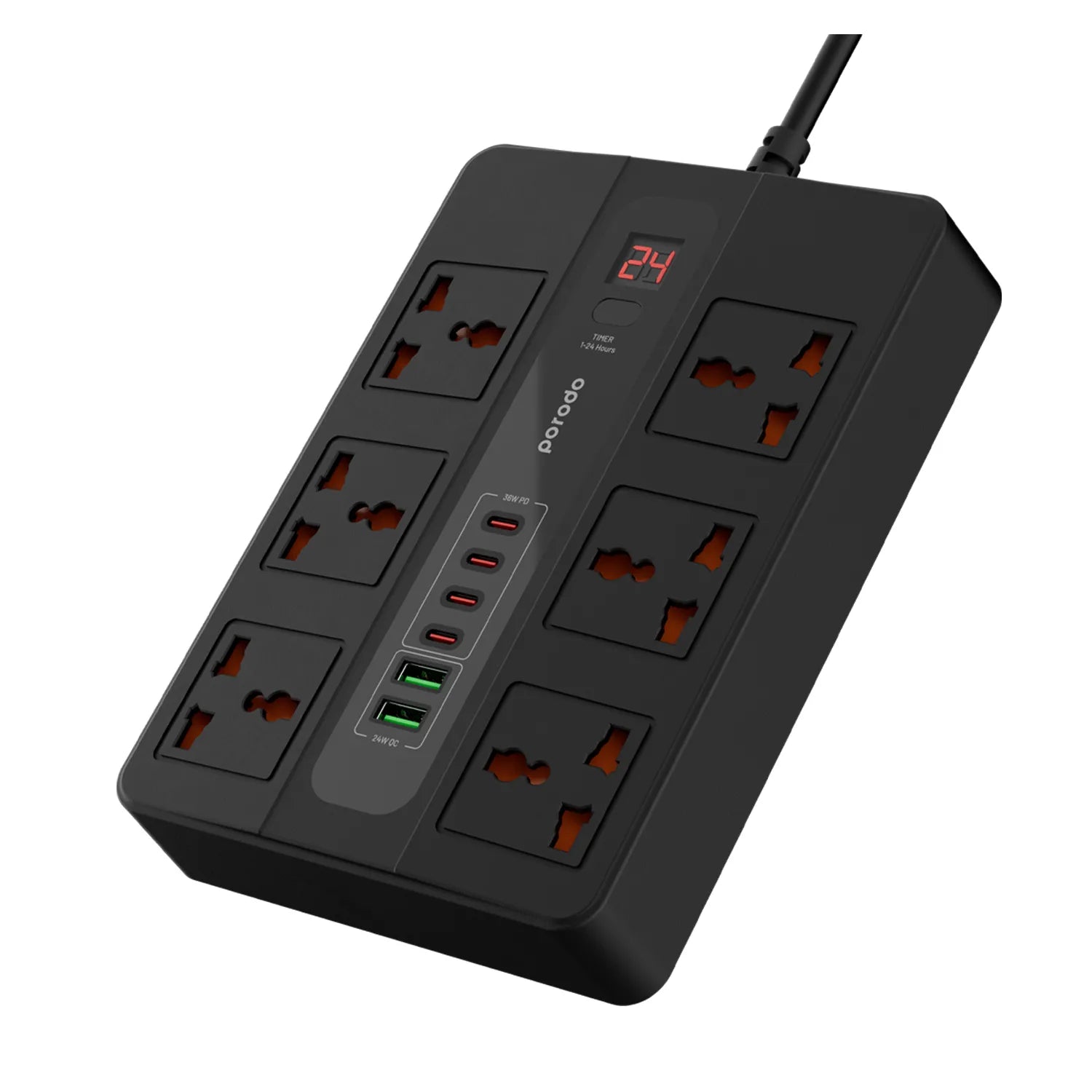 Porodo Multi-Port Super HUB 4 USB-C / 2 USB-A – Ultimate Home & Office Kit (3M)-Flash Zone Electronics فلاش زون للالكترونيات