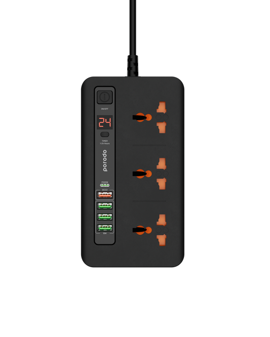 Porodo Multi-Port Power HUB 4 USBA/USB-C Ultimate Home & Office Kit 2M-Flash Zone Electronics فلاش زون للالكترونيات
