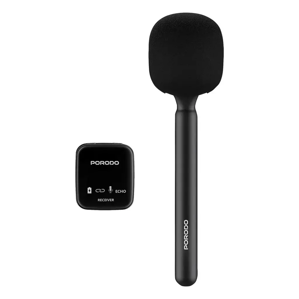 Porodo Two-Device Connect Handheld Lavalier Microphone-Flash Zone Electronics فلاش زون للالكترونيات