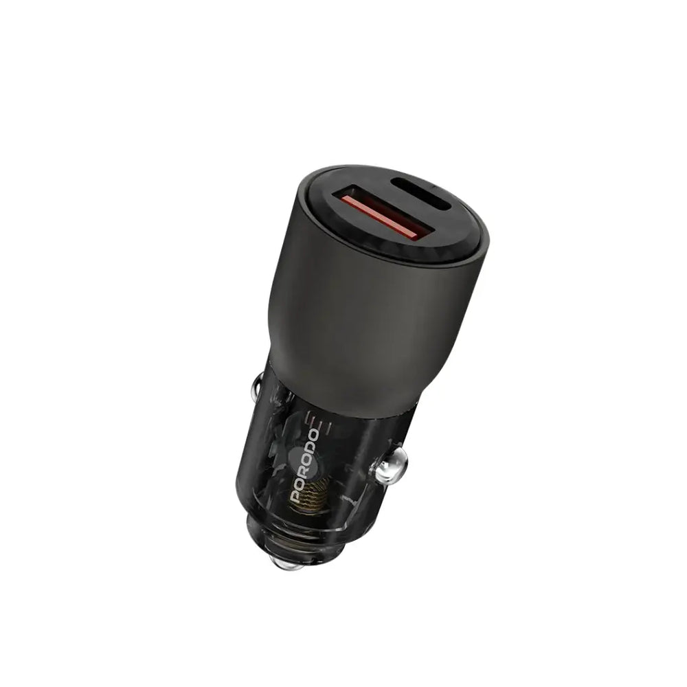 Porodo 95W Car Charger Transparent – Multi-Device PD Charging-Flash Zone Electronics فلاش زون للالكترونيات
