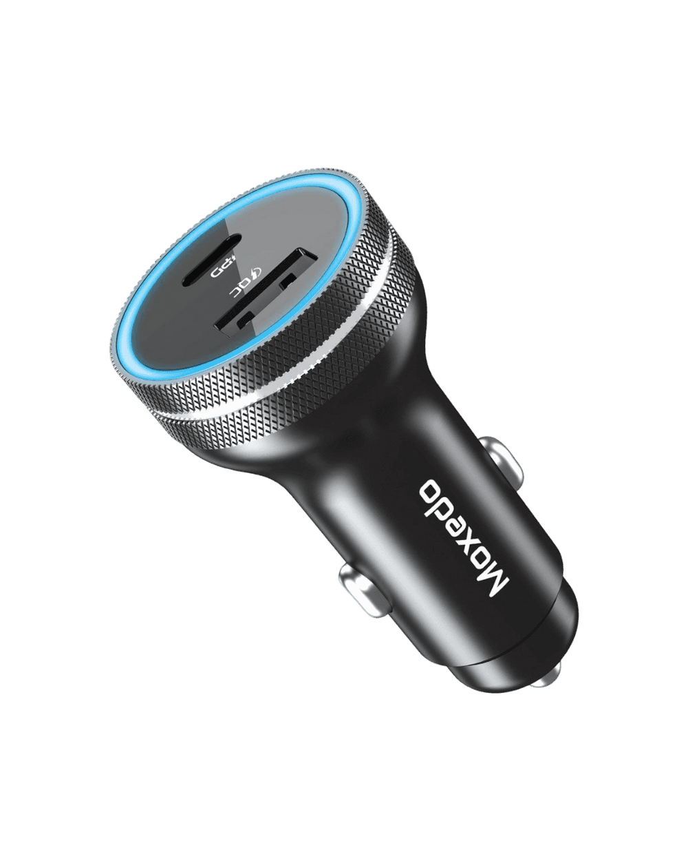 Moxedo Ultra Fast Car Charger 48W – Dual USB PD 3.0 & QC 3.0 Ports (USB-A & USB-C) – Black-Flash Zone Electronics فلاش زون للالكترونيات