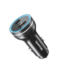 Moxedo Ultra Fast Car Charger 48W – Dual USB PD 3.0 & QC 3.0 Ports (USB-A & USB-C) – Black-Flash Zone Electronics فلاش زون للالكترونيات