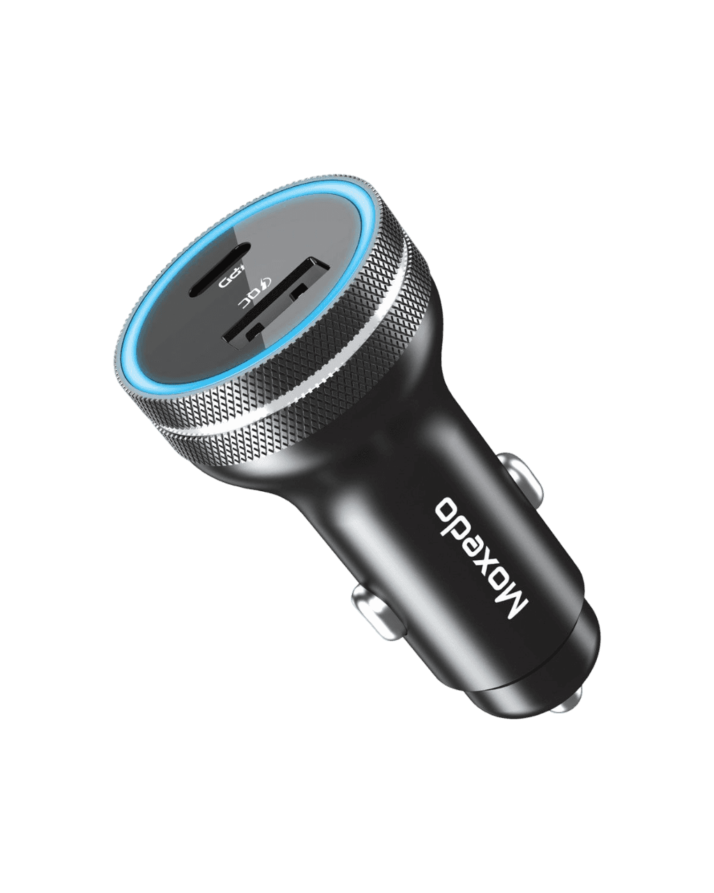 Moxedo Ultra Fast Car Charger 48W – Dual USB PD 3.0 & QC 3.0 Ports (USB-A & USB-C) – Black-Flash Zone Electronics فلاش زون للالكترونيات