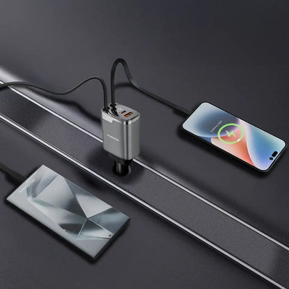 Porodo 111W Car Charger Lightning & Type-C-Flash Zone Electronics فلاش زون للالكترونيات
