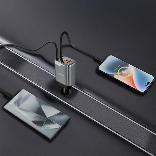 Porodo 111W Car Charger Lightning & Type-C-Flash Zone Electronics فلاش زون للالكترونيات