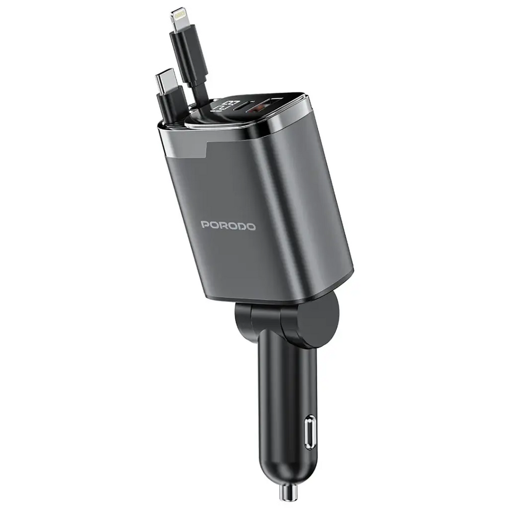 Porodo 111W Car Charger Lightning & Type-C-Flash Zone Electronics فلاش زون للالكترونيات