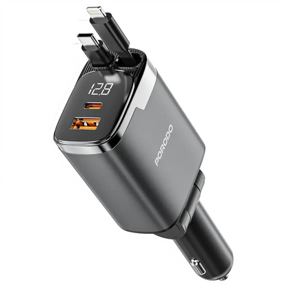 Porodo 111W Car Charger Lightning & Type-C-Flash Zone Electronics فلاش زون للالكترونيات